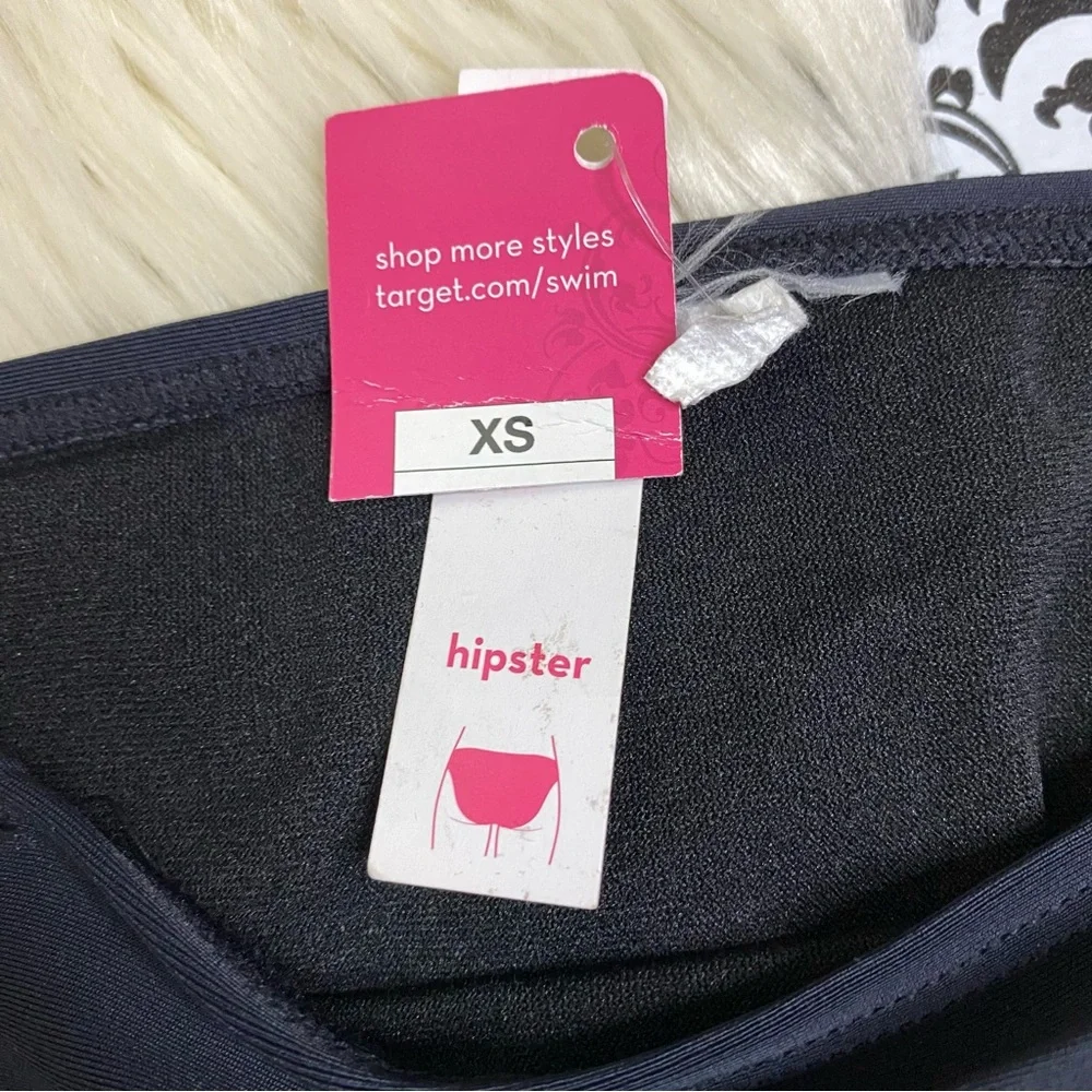 NWT Xhilaration: size XS : neon strappy bandage mesh hipster swim bikini bottom